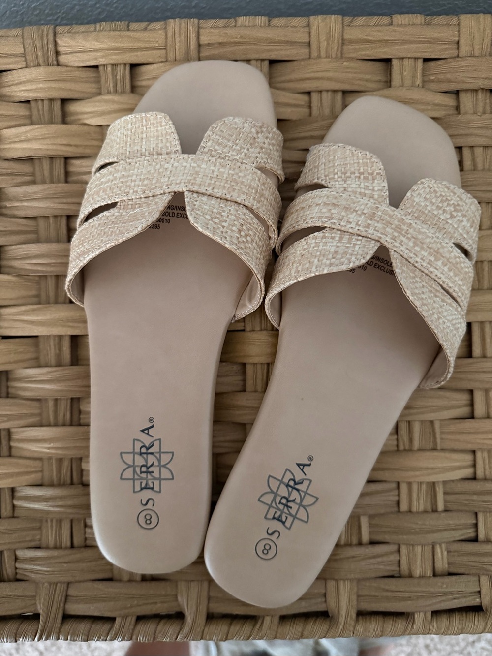 Serra Natural Woven Slide Sandals - Women's